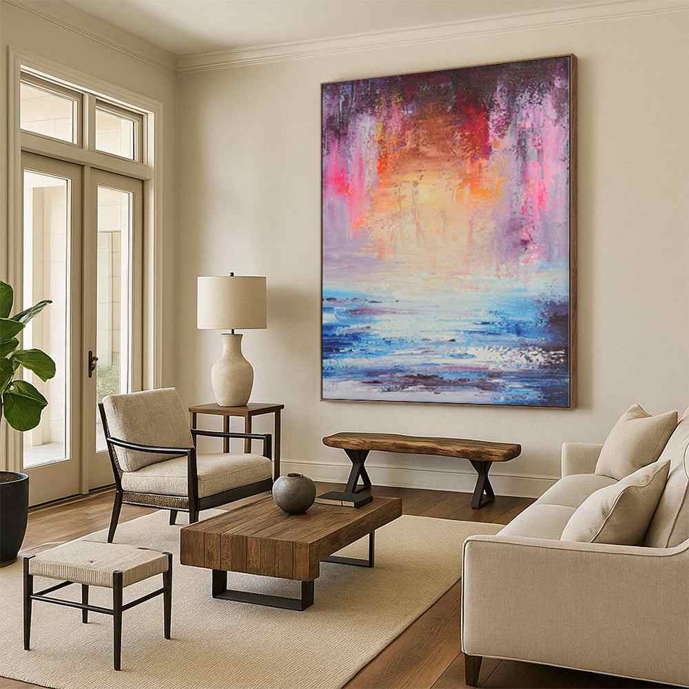 evening coastal abstract acrylic design 6